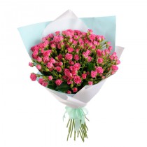 Bouquet of 25 pink spray roses